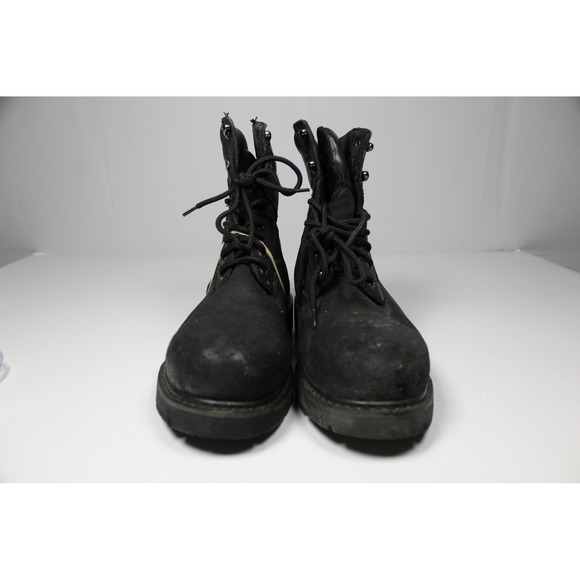 Brahma Mens Steel Toe Work Boots Black Leather Oil Resistant Lug Sole Size 12 main image 6